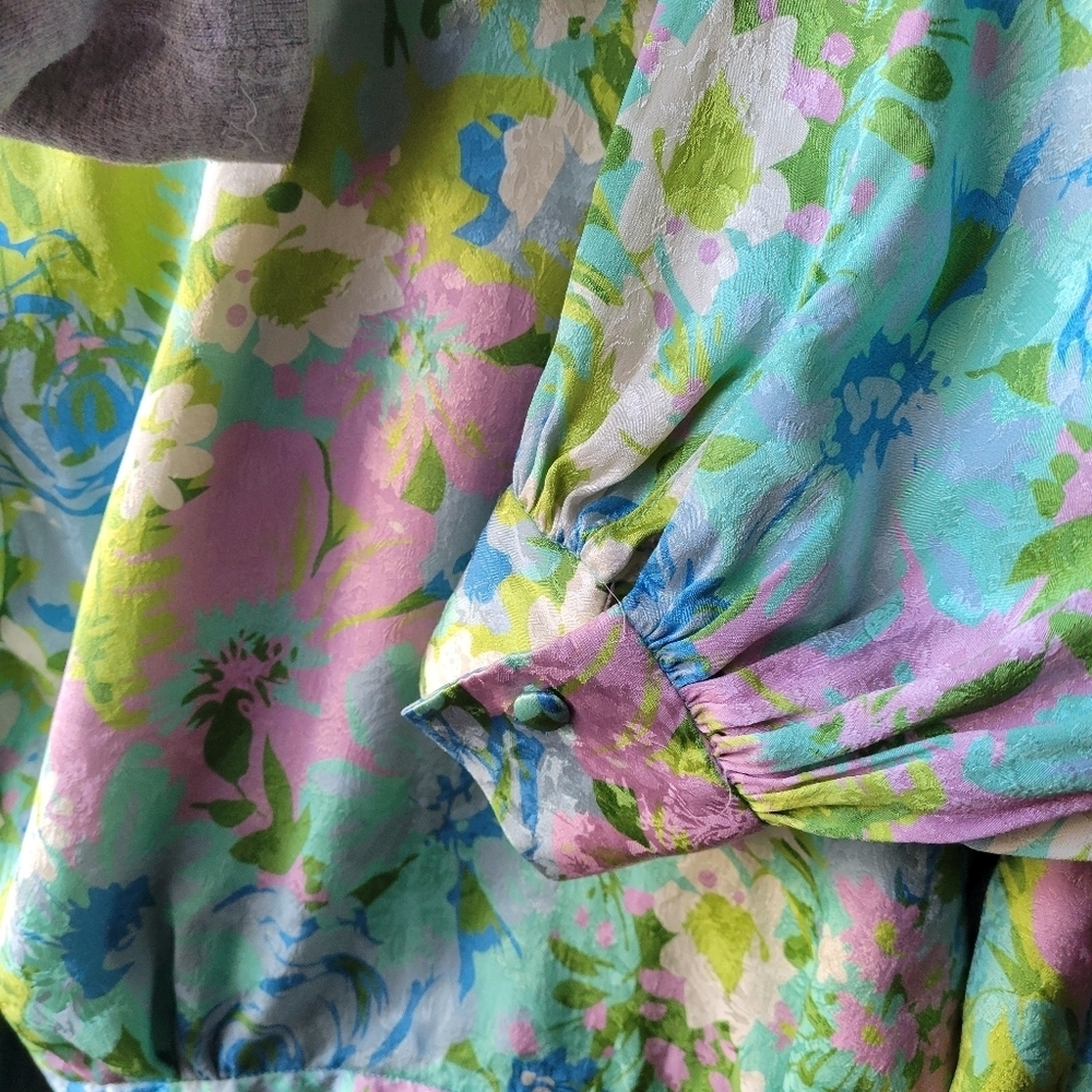 Ronny Kobo Demna Silk Floral Tie-Waist Crop Top Blouse XS Retail $298 Excellent - Picture 12 of 16
